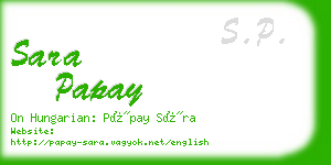 sara papay business card